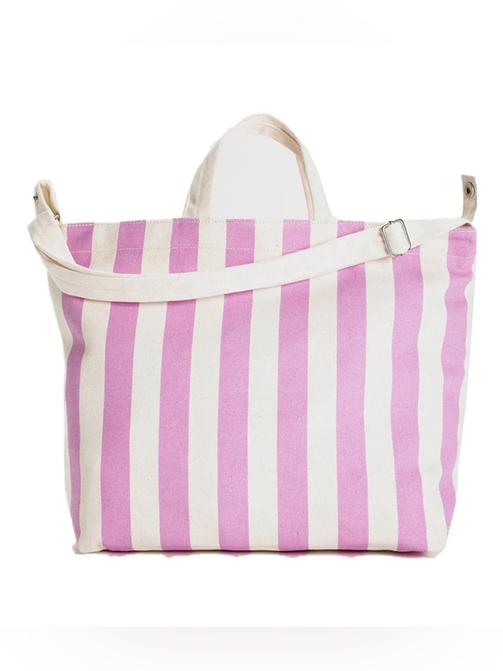 BAGGU Horizontal Zip Duck Bag - Recycled Cotton Pink Stripes